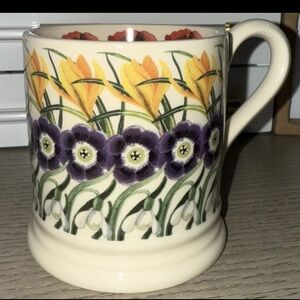 Emma Bridgewater Crocus Hand Painted Half Pint Mug Mixed Flowers Rare!
